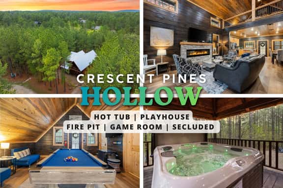 NEW! Pine Cabin w/ Hot Tub, Game Room, Playground - Image 1